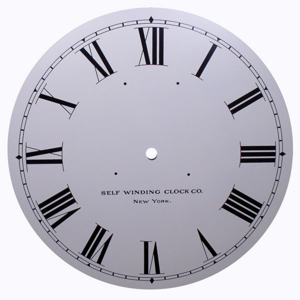 ONE WATERBURY PAPER DIAL 5 INCH TIME TRACK ROMAN NUMERAL IVORY COLOR DIAL 